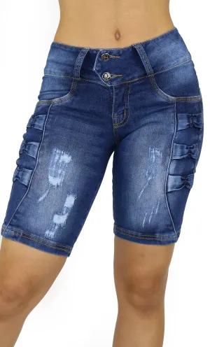 18049 Maripily Womens Butt Lifting Bermuda Jean