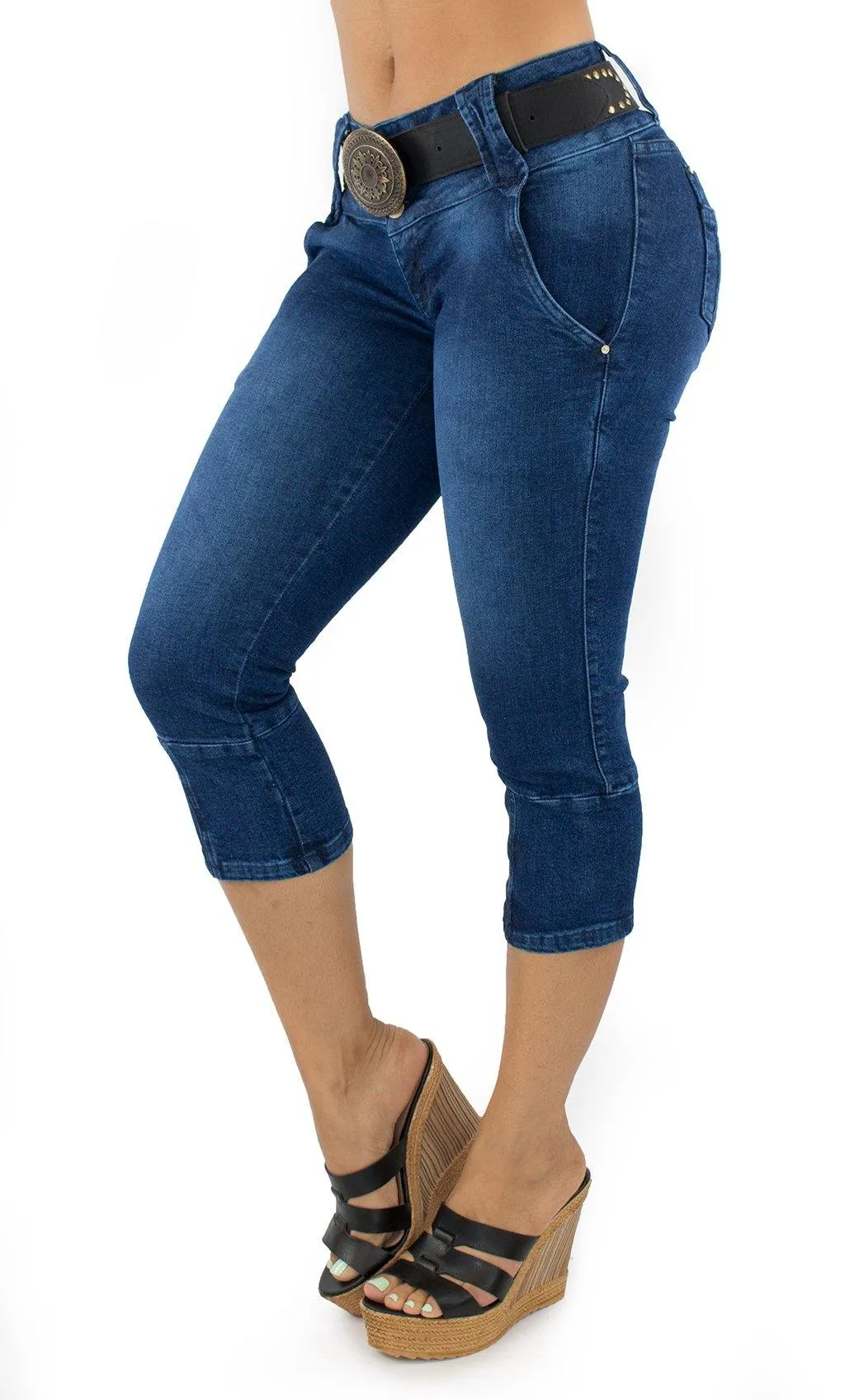 18121 Maripily Womens Capri Denim Short