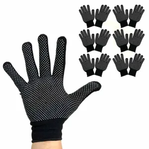 6 Pairs Safety Working Gloves Anti Slip Knitted Stretchy Utility Construction