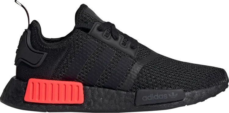 Adidas NMD_R1 J 'Black Solar Red' sneakers, black
