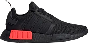 Adidas NMD_R1 J 'Black Solar Red' sneakers, black