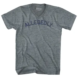 Allegedly Tri-Blend V-neck Womens Junior Cut T-shirt