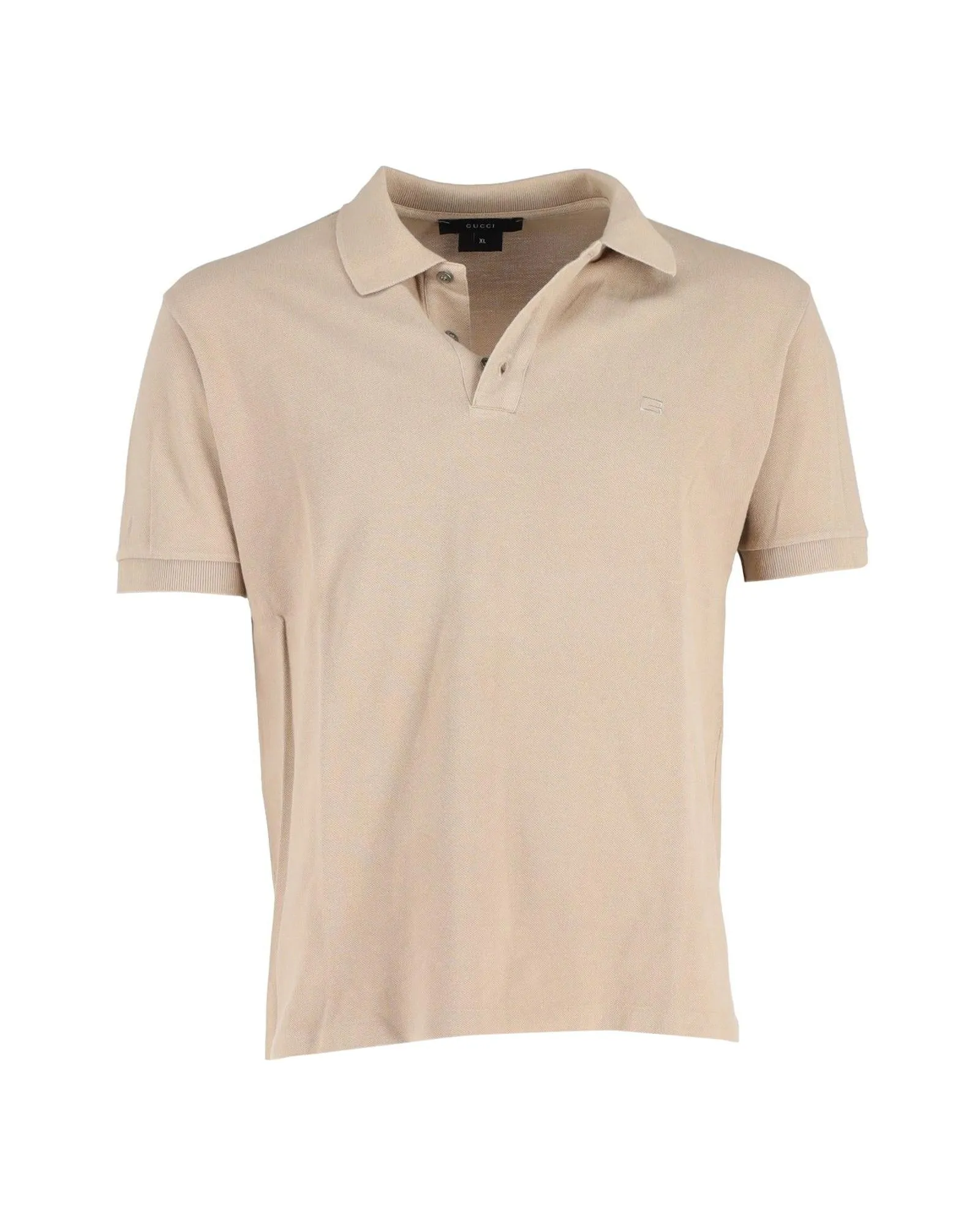 Beige Cotton Polo Shirt by Gucci