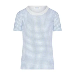 BOYS CREW SS Blue Gingham Print