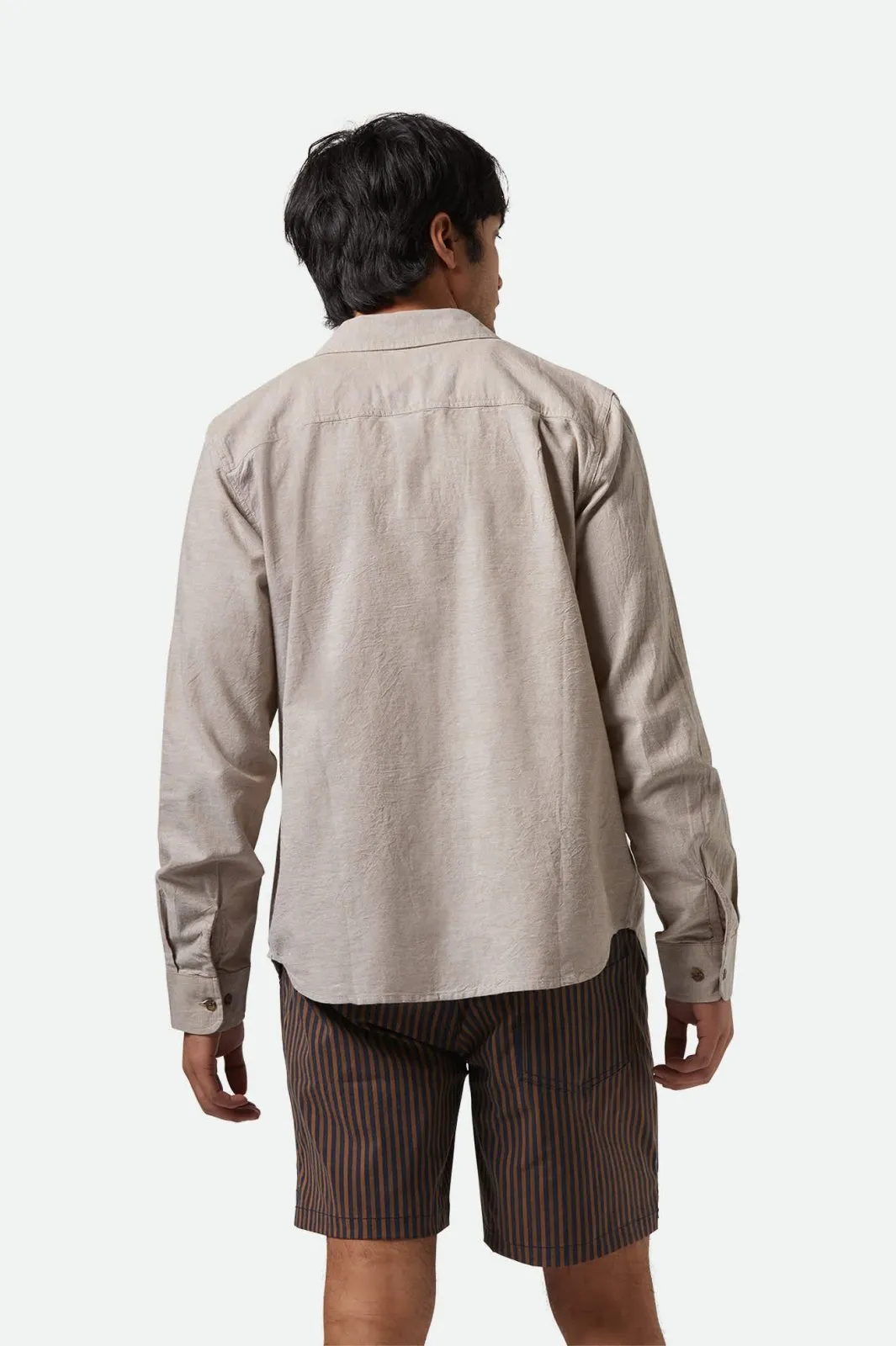 Brixton Mens Khaki The Daily Cotton LS Shirt