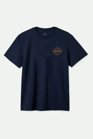 Brixton Mens Navy Worn Wash Gibson SS Tshirt