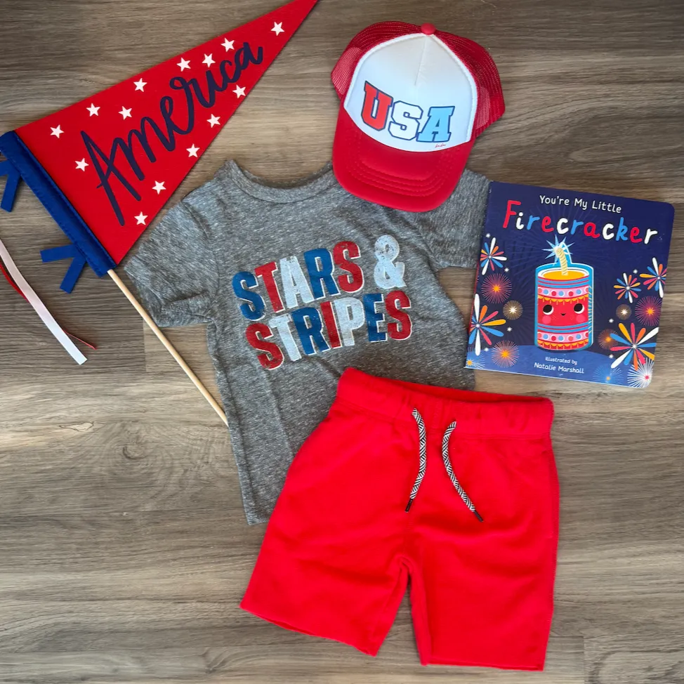 Bubu - Baby/Toddler/Kids Trucker Hats - USA in Red/White/Blue