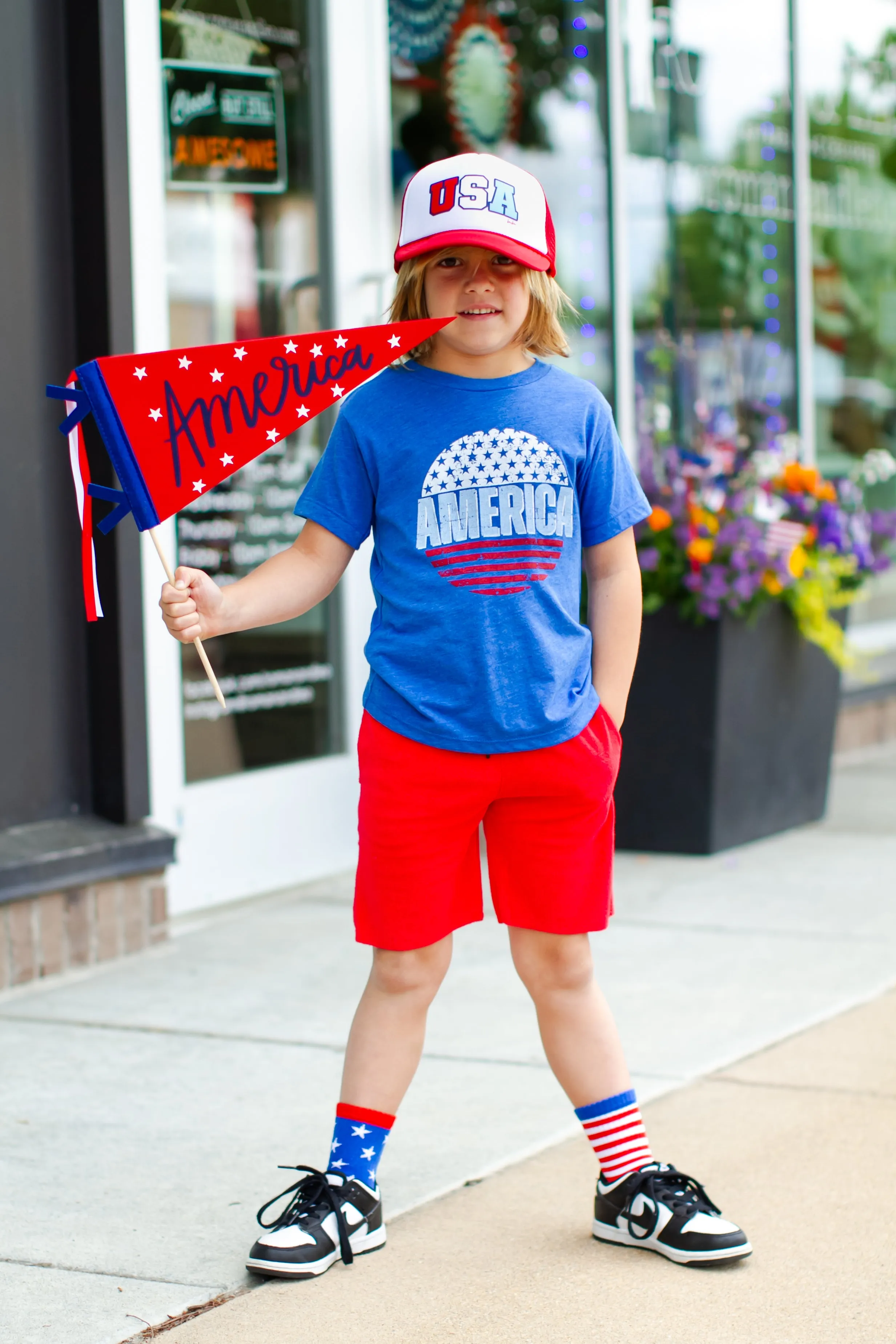 Bubu - Baby/Toddler/Kids Trucker Hats - USA in Red/White/Blue