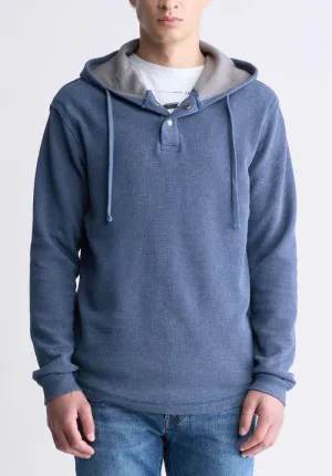 Buffalo Mens Midnight Blue Kafom Hooded LS Top