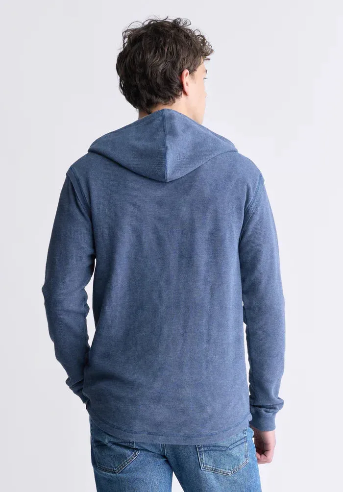 Buffalo Mens Midnight Blue Kafom Hooded LS Top