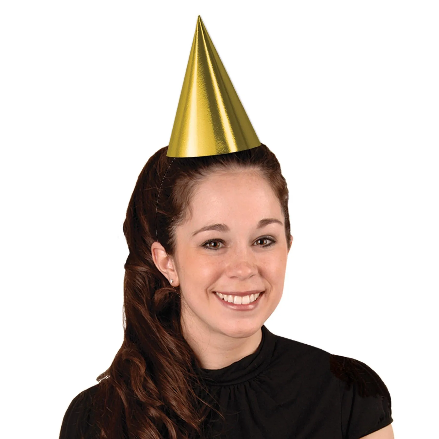 Foil Cone Hat - gold