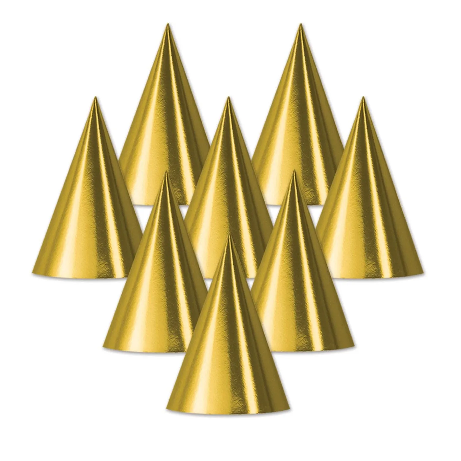 Foil Cone Hat - gold