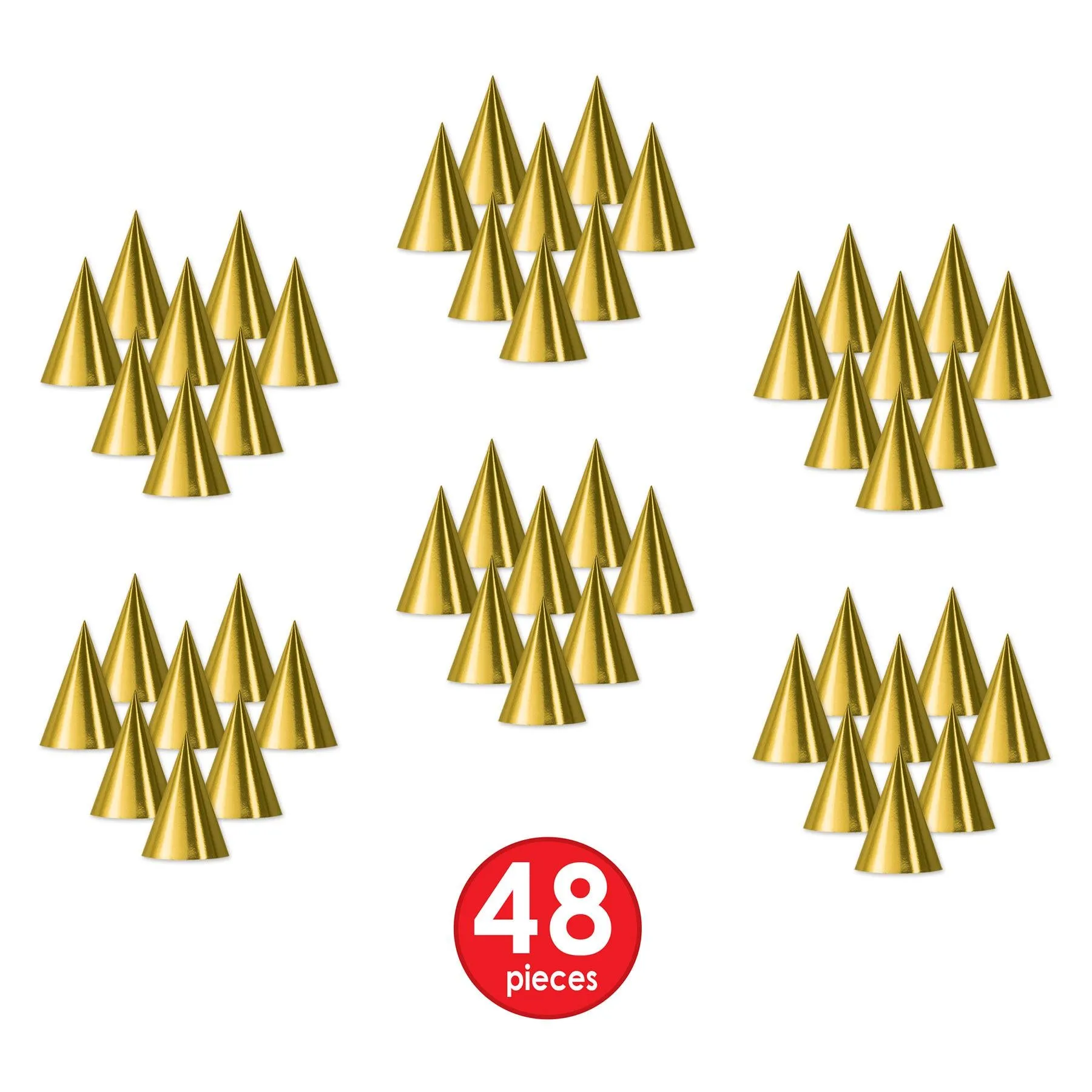 Foil Cone Hat - gold