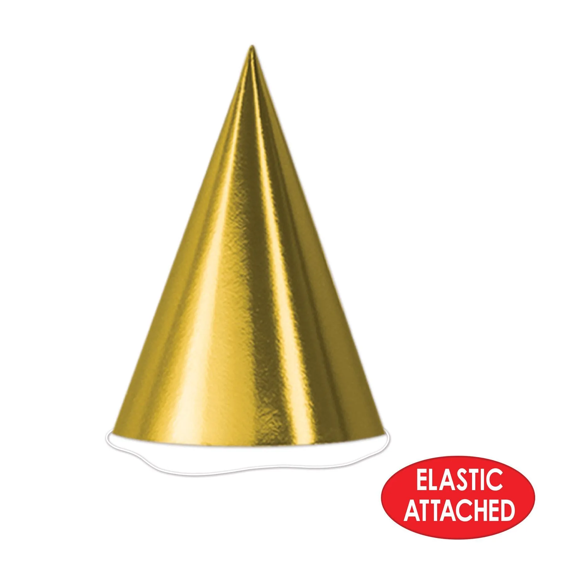 Foil Cone Hat - gold