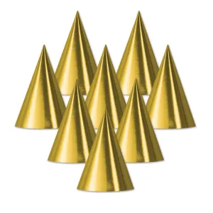 Foil Cone Hat - gold