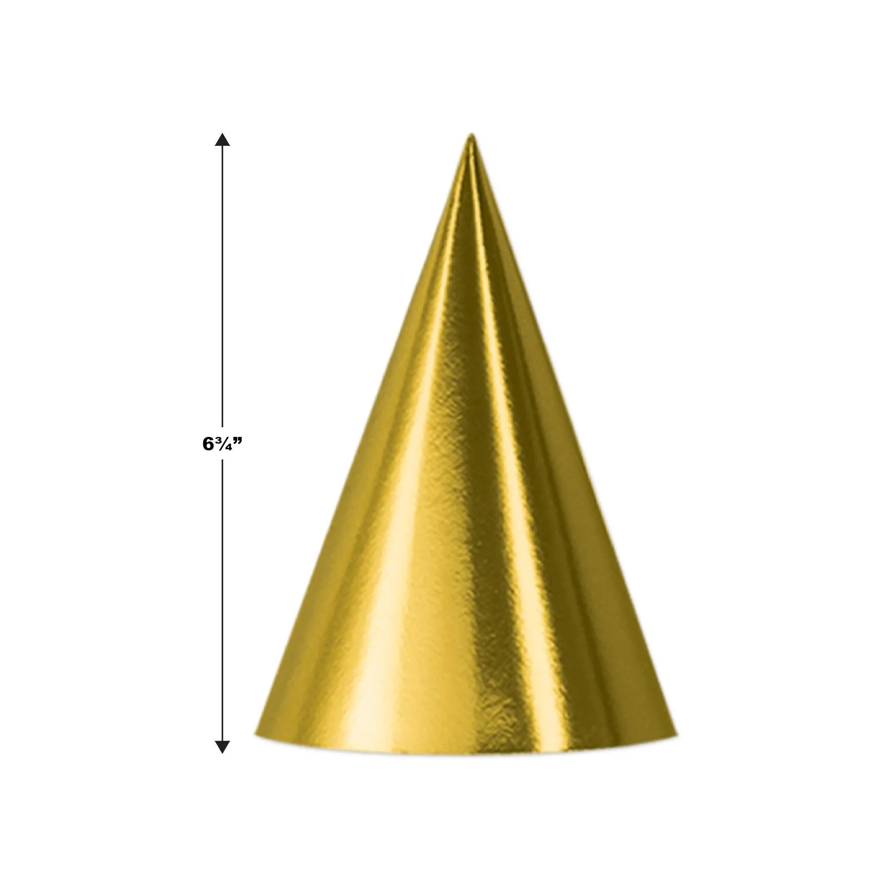 Foil Cone Hat - gold