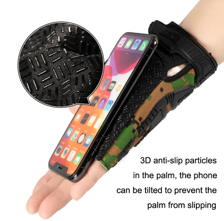 Free Code Outdoor Sports Non-slip Silicone Protective Half-finger Gloves(Black)