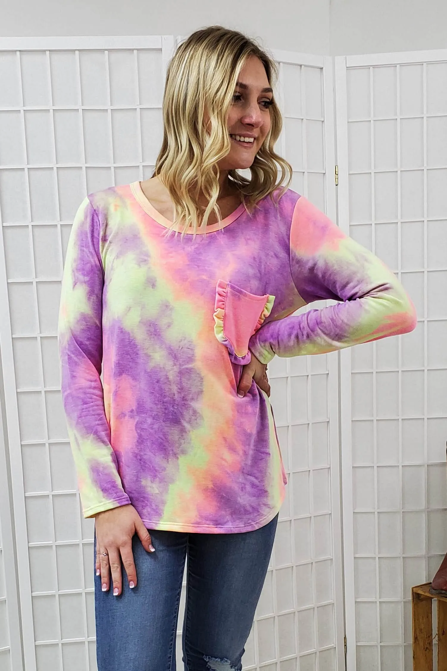 Janet Tie Dye Top SM, 2XL, 3XL