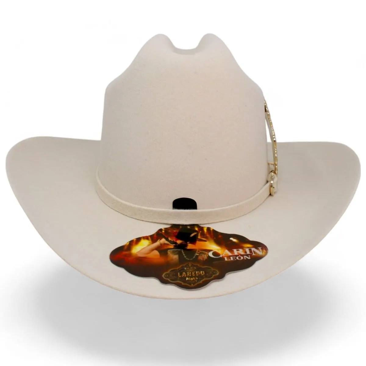 Official Carin Leon Cowboy Felt Hat with Silver Feather Bone
