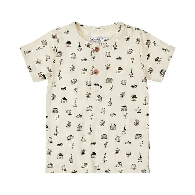 OK Kids Boys Off White Print Tshirt