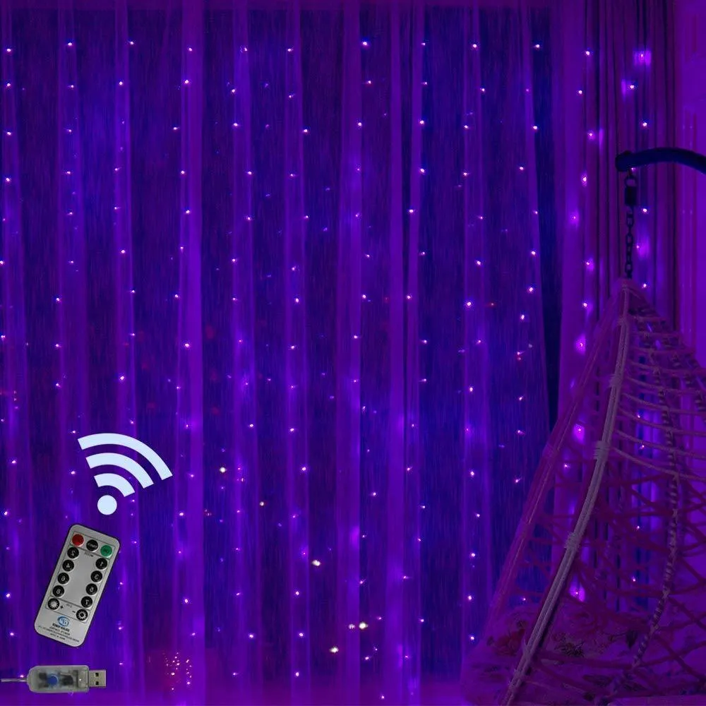 Purple LED Curtain Lights