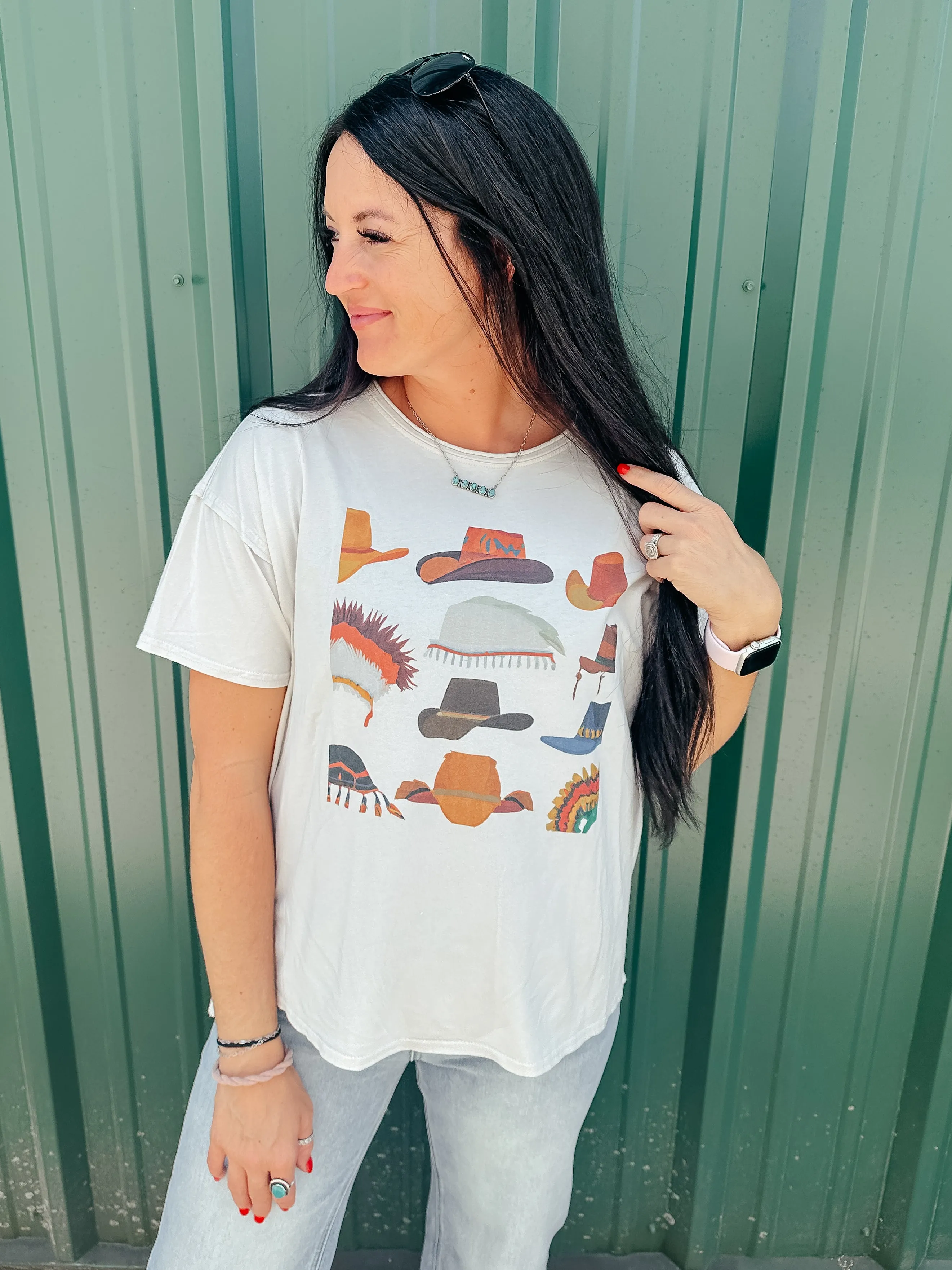 Vintage Hats Cream Graphic Tee