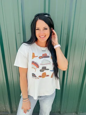 Vintage Hats Cream Graphic Tee